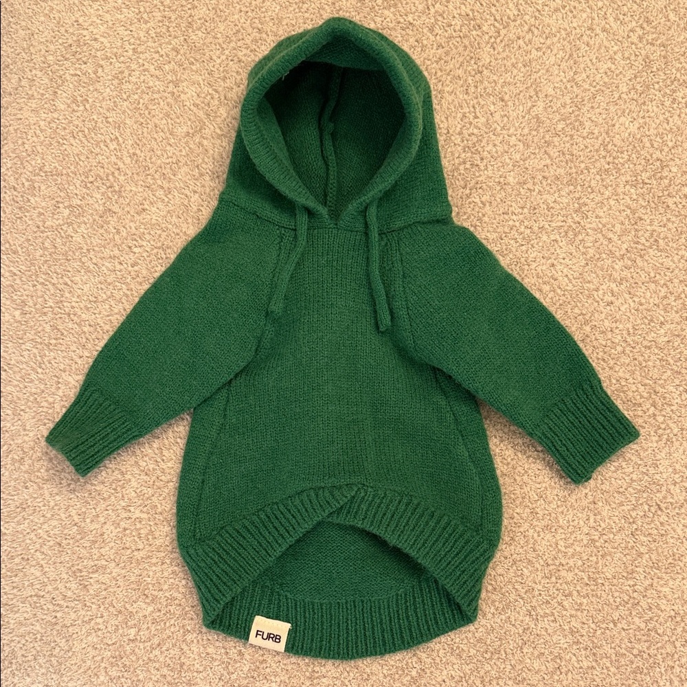 Furb Green Varsity Knit Dog Hoodie